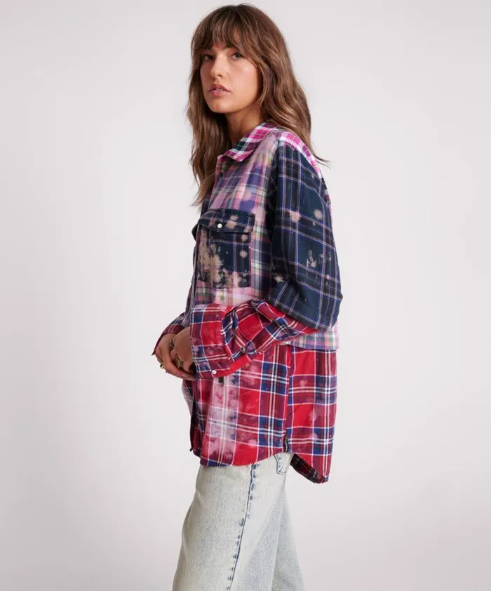 Women BUTTON OFF DISTRESSED FLANNEL SHIRT One Teaspoon Shirts Women BUTTON OFF DISTRESSED FLANNEL SHIRT One Teaspoon Shirts