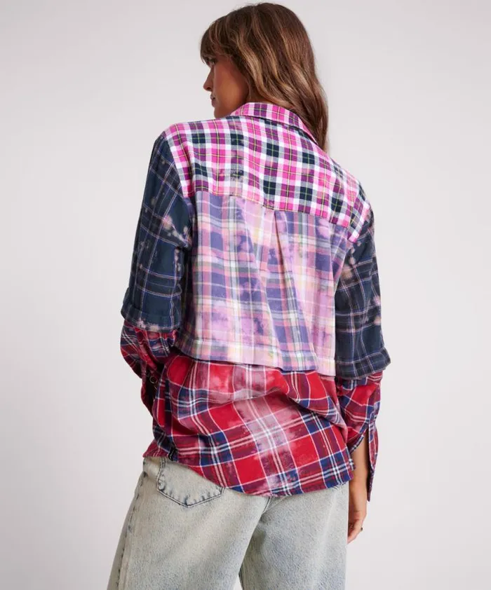 Women BUTTON OFF DISTRESSED FLANNEL SHIRT One Teaspoon Shirts Women BUTTON OFF DISTRESSED FLANNEL SHIRT One Teaspoon Shirts