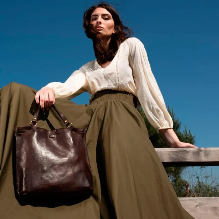 Women Calipso Brown Campomaggi ShoppersTote Bags Women Calipso Brown Campomaggi ShoppersTote Bags