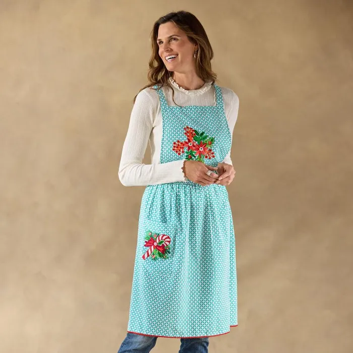 Women Candy Cane Lane Apron Sundance Catalog Seasonal
