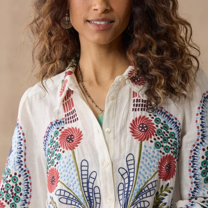 Women Canyon Sunset Shirt White Sundance Catalog Tops