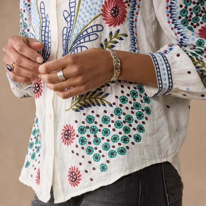 Women Canyon Sunset Shirt White Sundance Catalog Tops