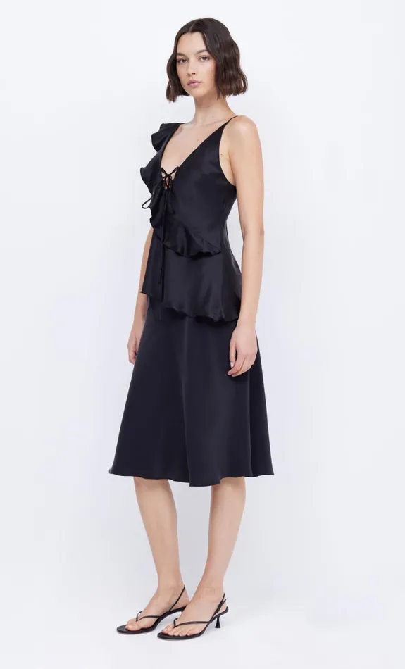 Women CHANTILLY SILK FRILL CAMI 8211 BLACK Bec Bridge Sleeveless
