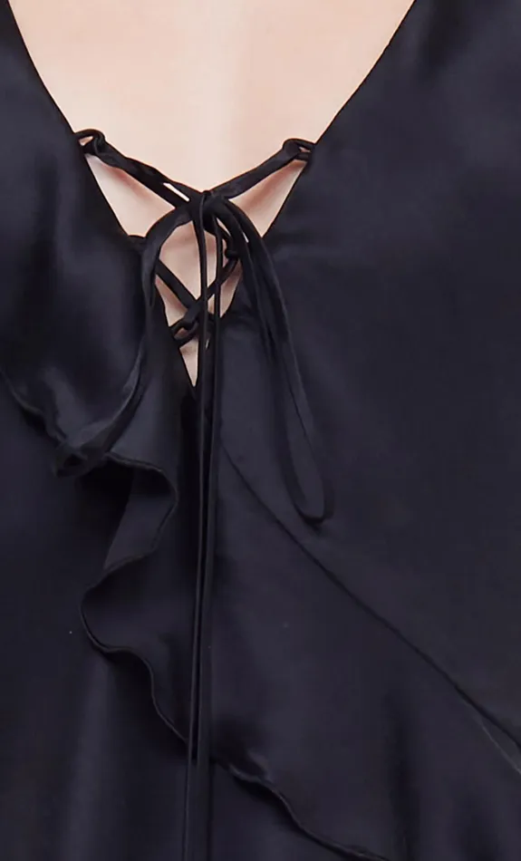 Women CHANTILLY SILK FRILL CAMI 8211 BLACK Bec Bridge Sleeveless