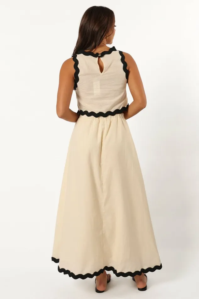 Women Chrissy Two Piece Set Cream Black Matching Sets Petal and Pup
