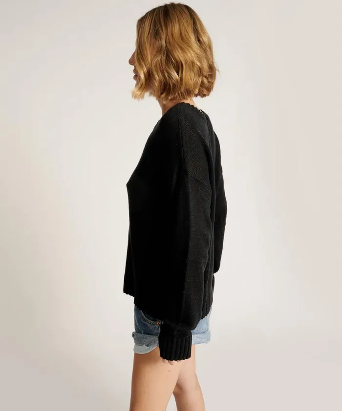 Women CLASSIC POCKET CHUNKY KNIT SWEATER BLACK One Teaspoon Knitwear Women CLASSIC POCKET CHUNKY KNIT SWEATER BLACK One Teaspoon Knitwear