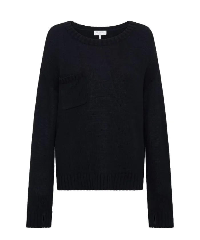 Women CLASSIC POCKET CHUNKY KNIT SWEATER BLACK One Teaspoon Knitwear Women CLASSIC POCKET CHUNKY KNIT SWEATER BLACK One Teaspoon Knitwear