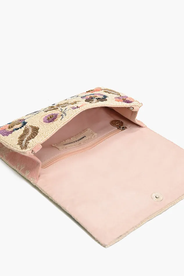 Women Clutches America and Beyond Pansy Paradise Clutch