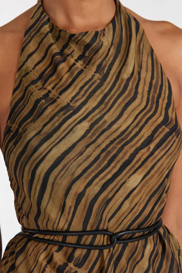 Women Co Ord Sets DISSH FLEUR DARK CHOCOLATE HIGH NECK TOP