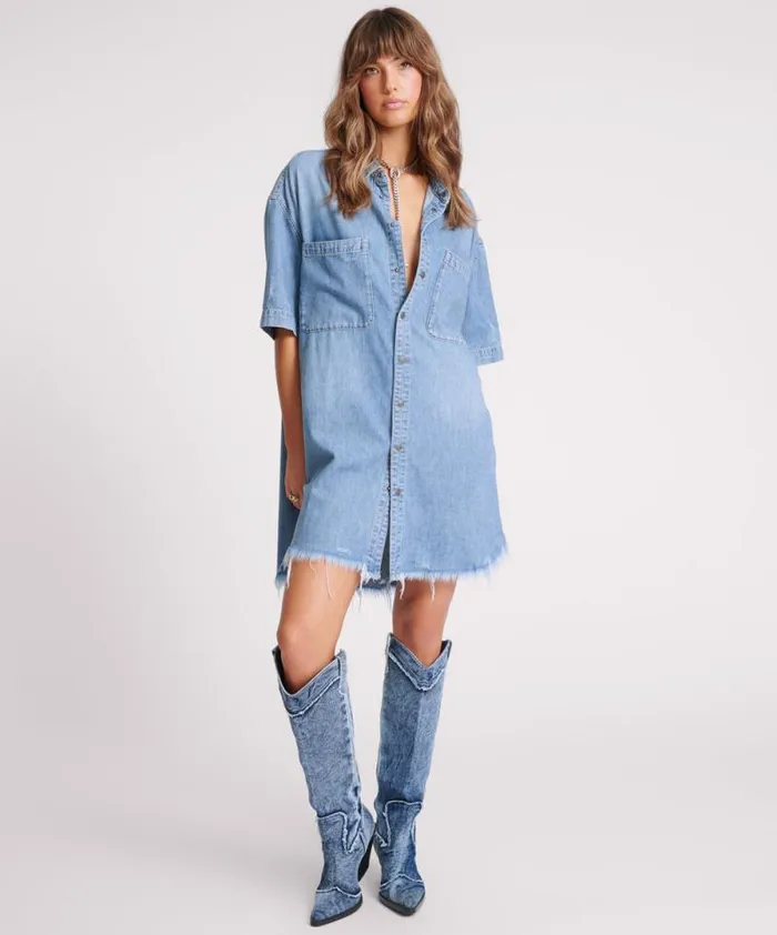 Women COBAINE PARIS DENIM DRESS One Teaspoon Denim Dresses