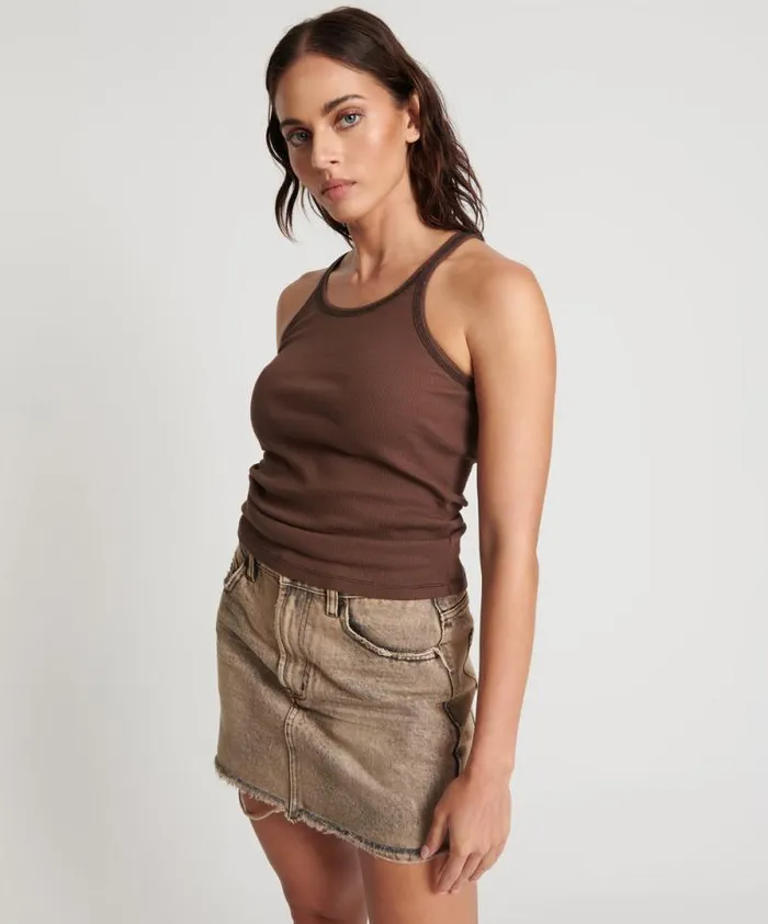 Women COCOA RIBBED TANK TOP One Teaspoon Tees and Tanks Women COCOA RIBBED TANK TOP One Teaspoon Tees and Tanks