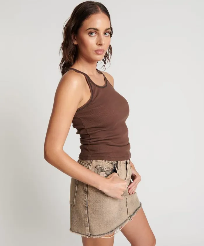 Women COCOA RIBBED TANK TOP One Teaspoon Tees and Tanks Women COCOA RIBBED TANK TOP One Teaspoon Tees and Tanks