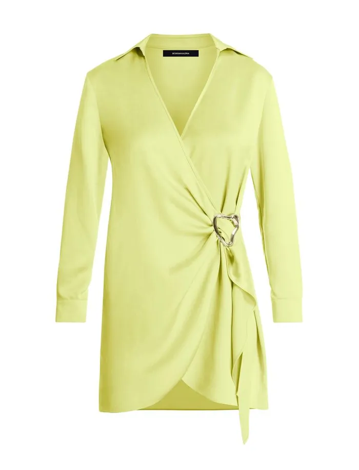 Women Connie Faux Wrap Mini Dress Yellow Plum BCBG Dresses Women Connie Faux Wrap Mini Dress Yellow Plum BCBG Dresses