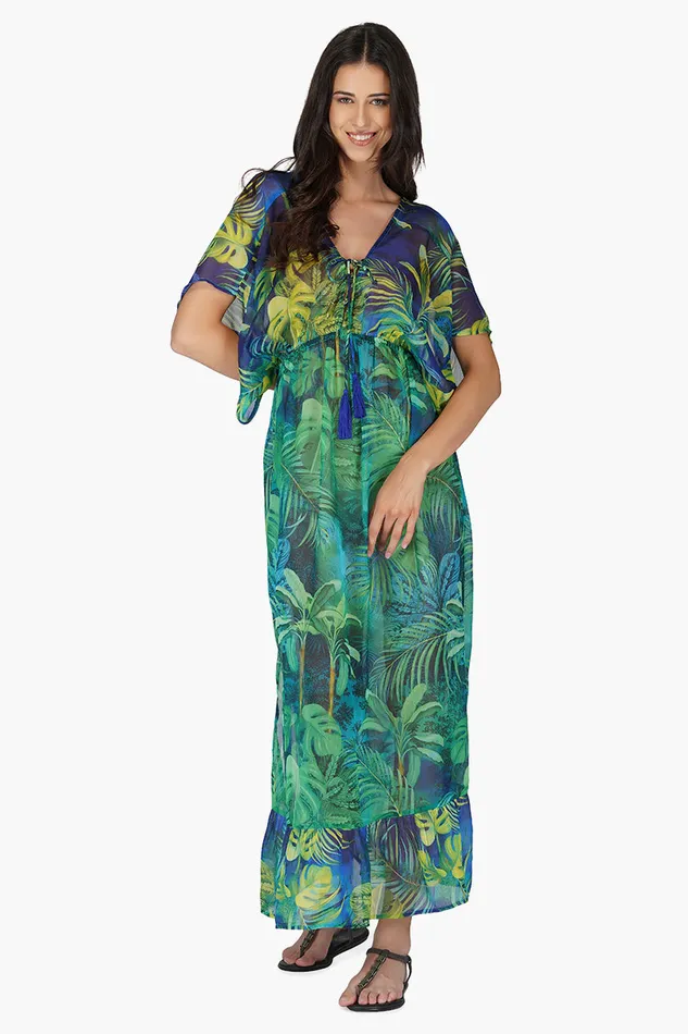 Women Coverups America and Beyond Green Goddess Dress Cover Up