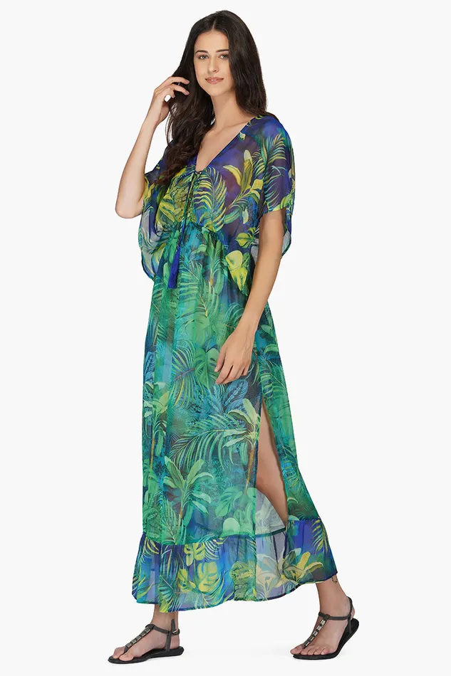 Women Coverups America and Beyond Green Goddess Dress Cover Up