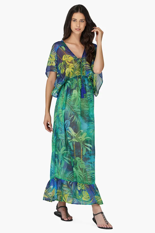 Women Coverups America and Beyond Green Goddess Dress Cover Up