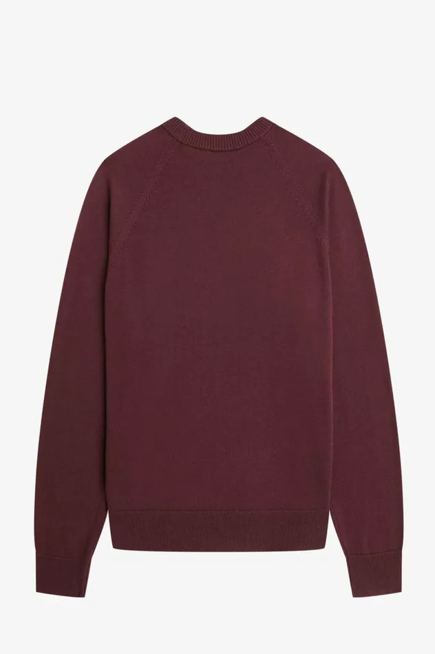 Women Crew Neck Jumper Oxblood Fred Perry Knitwear