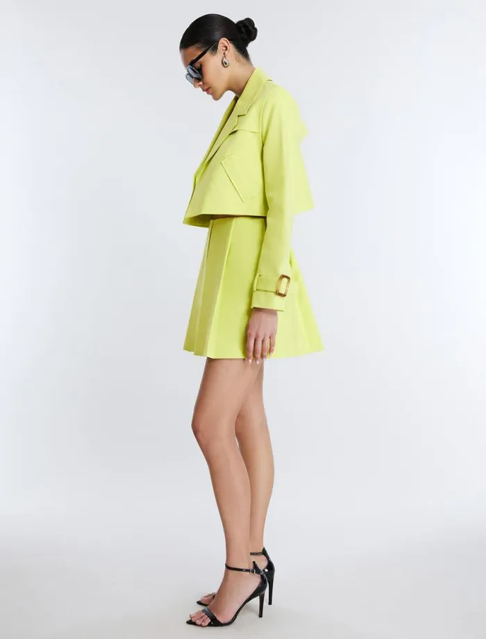 Women Cropped Trench Jacket Yellow Plum BCBG Suiting Women Cropped Trench Jacket Yellow Plum BCBG Suiting