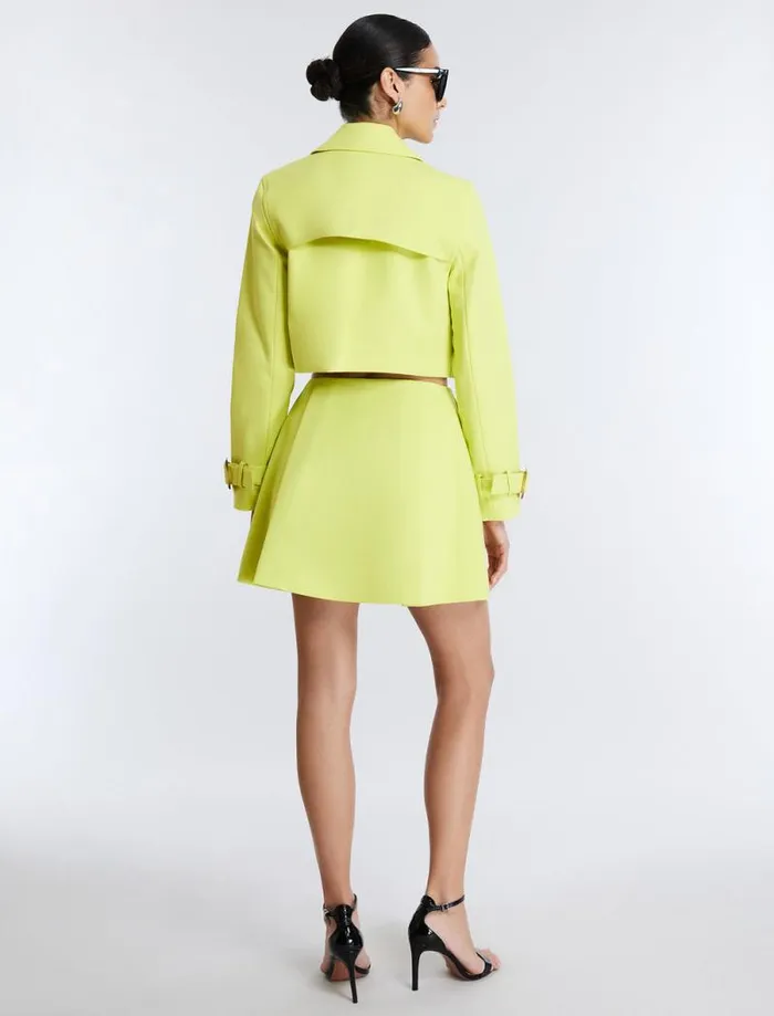 Women Cropped Trench Jacket Yellow Plum BCBG Suiting Women Cropped Trench Jacket Yellow Plum BCBG Suiting