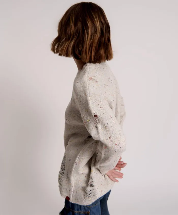 Women DISTRESSED FISHERMAN KNIT SWEATER WHITE One Teaspoon Knitwear Women DISTRESSED FISHERMAN KNIT SWEATER WHITE One Teaspoon Knitwear