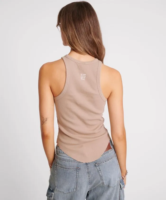 Women DISTRESSED RAMONE RIB TANK One Teaspoon Tops