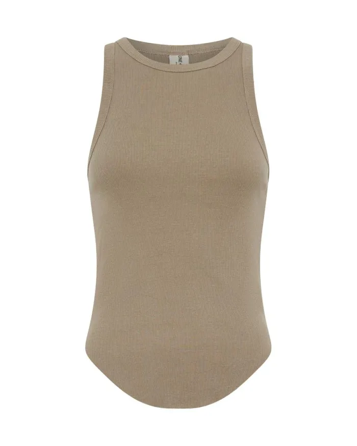 Women DISTRESSED RAMONE RIB TANK One Teaspoon Tops