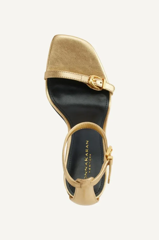 Women DK ANKLE STRAP SANDAL Gold Donna Karan New York Sandals
