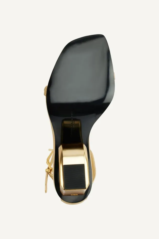 Women DK ANKLE STRAP SANDAL Gold Donna Karan New York Sandals