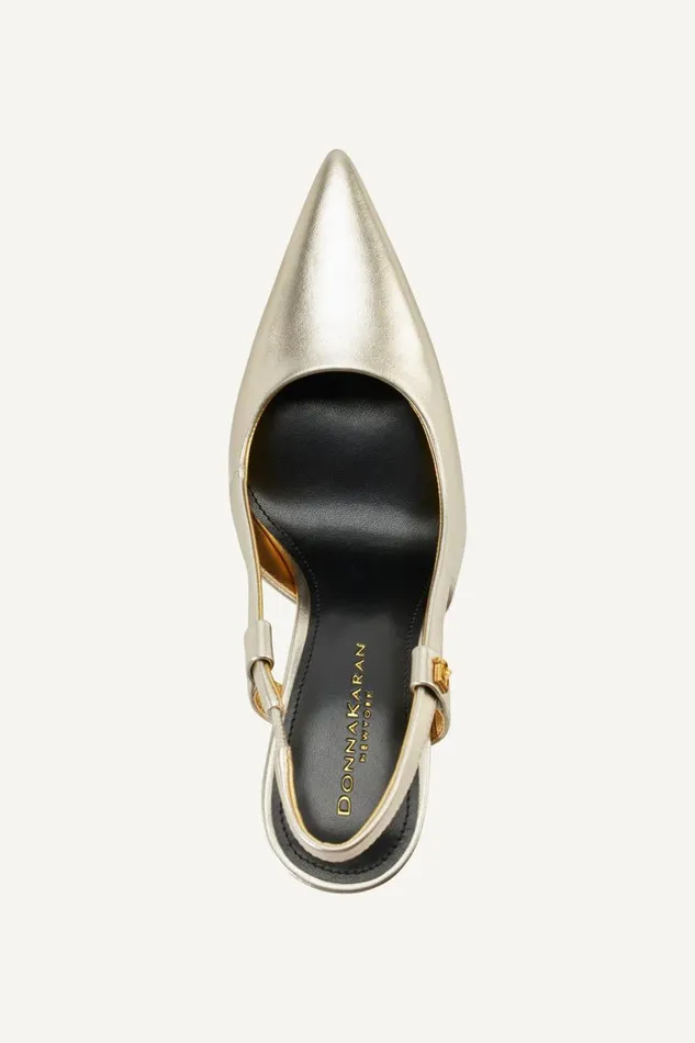 Women DONNA SLINGBACK PUMP White Gold Donna Karan New York Heels And Wedges Women DONNA SLINGBACK PUMP White Gold Donna Karan New York Heels And Wedges