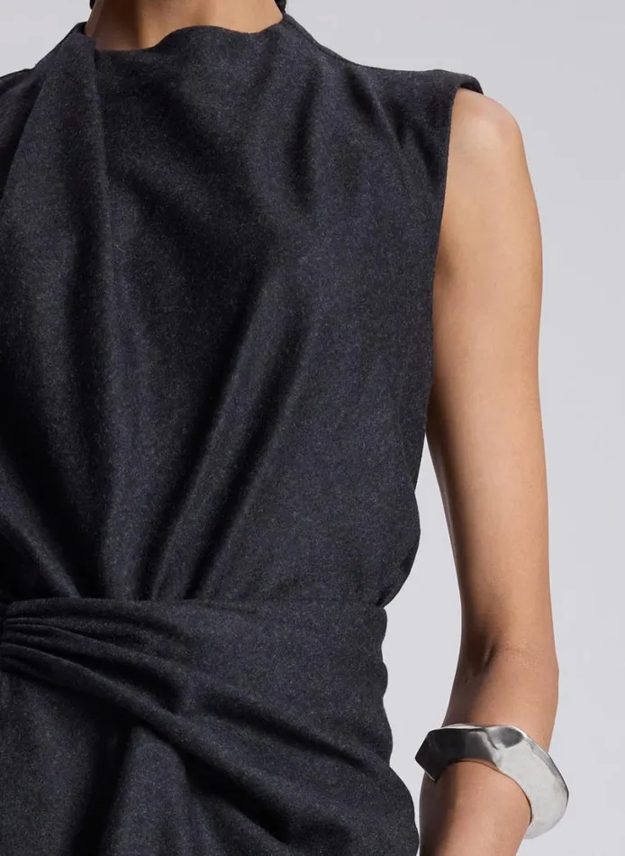 Women Dresses ALC Dion Wool Cashmere Mini Dress Charcoal