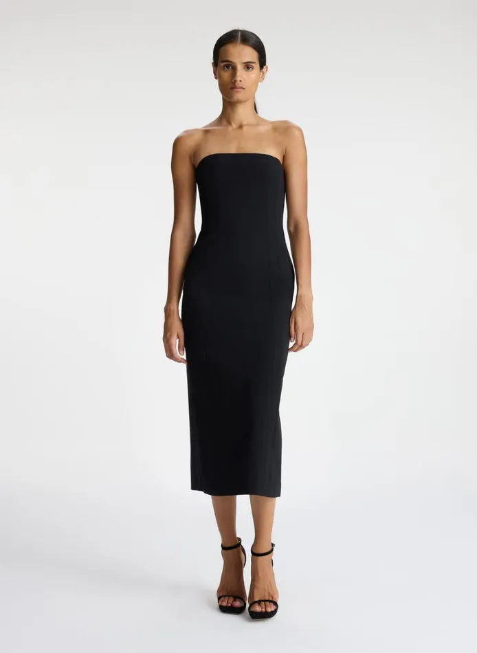 Women Dresses ALC Elizabeth Strapless Midi Dress Black