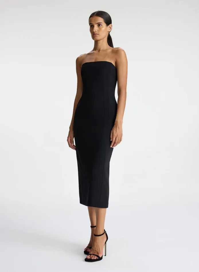 Women Dresses ALC Elizabeth Strapless Midi Dress Black