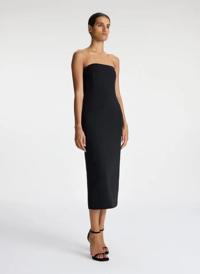 Women Dresses ALC Elizabeth Strapless Midi Dress Black