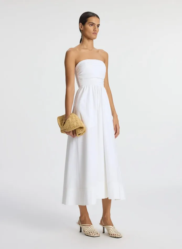 Women Dresses ALC Tate Strapless Midi Dress White
