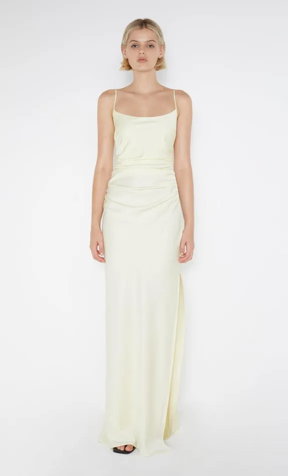 Women EMILIA SCOOP NECK DRESS 8211 ICE YELLOW Bec Bridge Wedding Guest