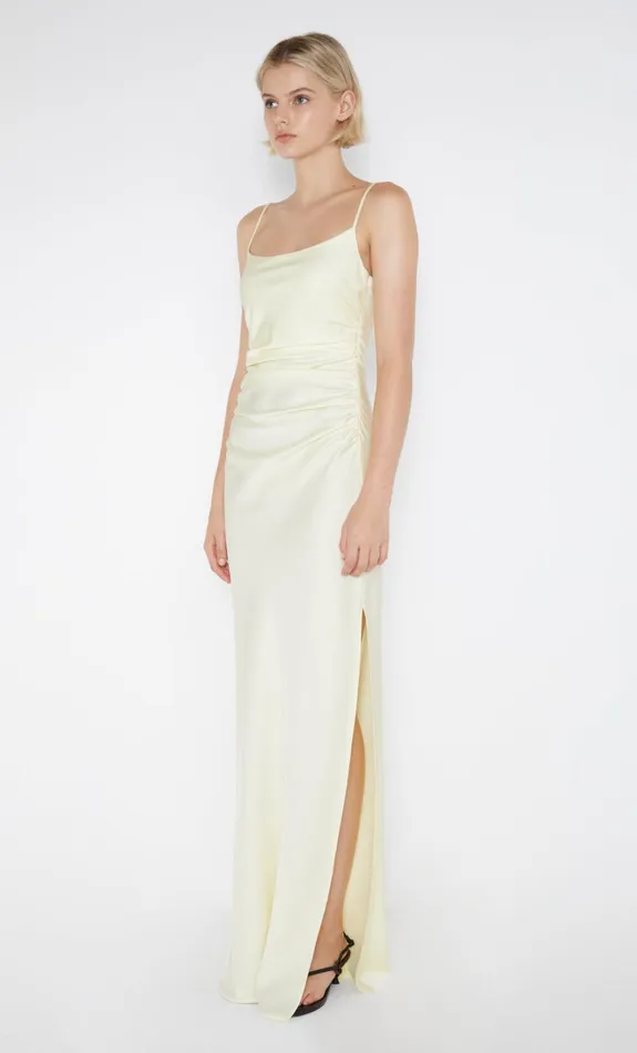 Women EMILIA SCOOP NECK DRESS 8211 ICE YELLOW Bec Bridge Wedding Guest