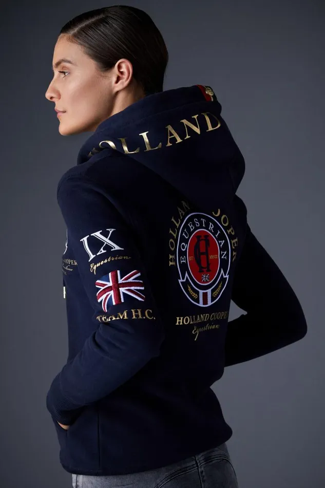 WomenEquestrian Hoodies Holland Cooper Team Hoodie Navy WomenEquestrian Hoodies Holland Cooper Team Hoodie Navy