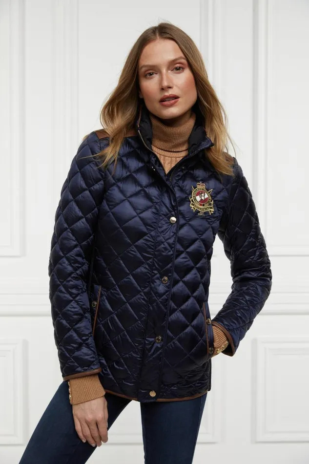 WomenEquestrian Jackets Holland Cooper Diamond Quilt Classic Jacket Ink Navy WomenEquestrian Jackets Holland Cooper Diamond Quilt Classic Jacket Ink Navy