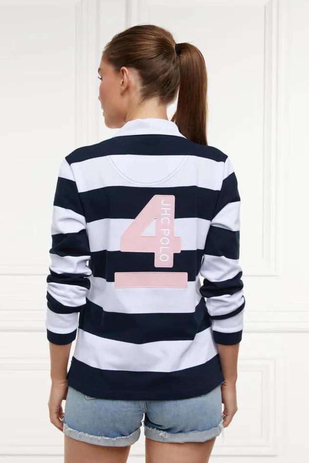 WomenEquestrian Polo Shirts Holland Cooper JHC Sweatshirt White Ink Navy WomenEquestrian Polo Shirts Holland Cooper JHC Sweatshirt White Ink Navy
