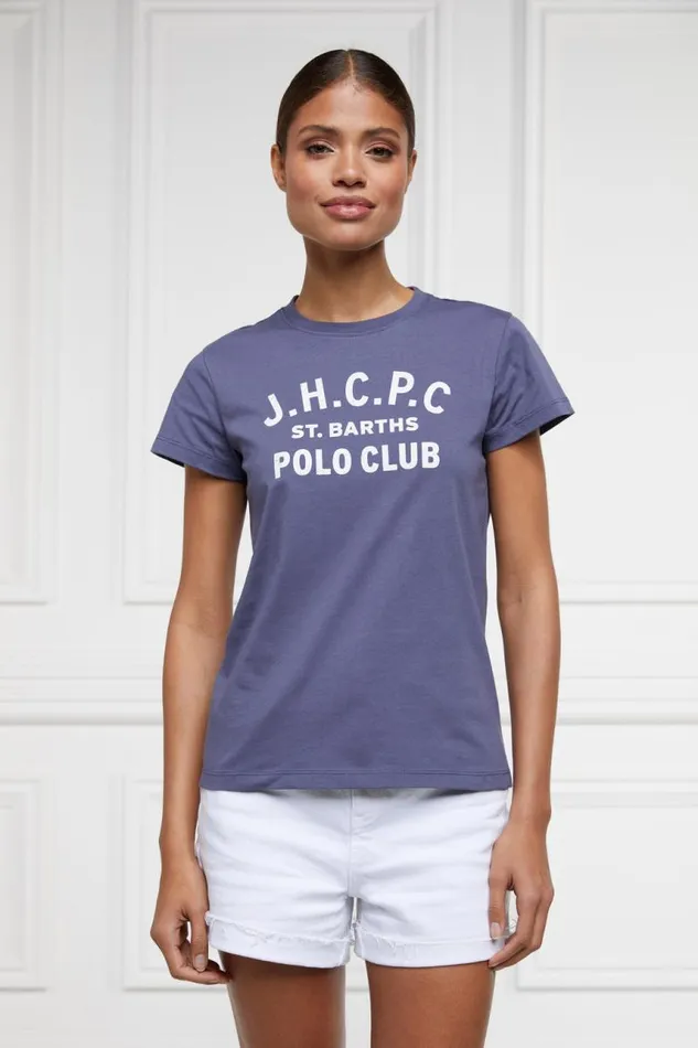 WomenEquestrian Tees Holland Cooper Polo Club Tee Yale Blue WomenEquestrian Tees Holland Cooper Polo Club Tee Yale Blue