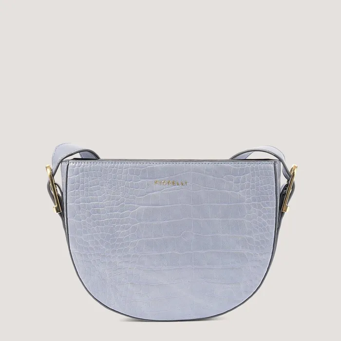 Women Etta Crossbody Bag Steel Blue Croc Fiorelli Crossbody Bags