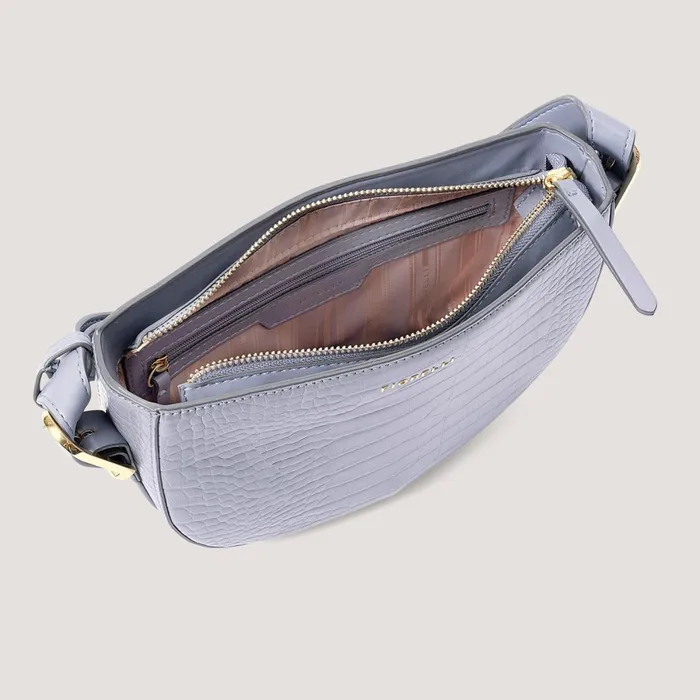 Women Etta Crossbody Bag Steel Blue Croc Fiorelli Crossbody Bags