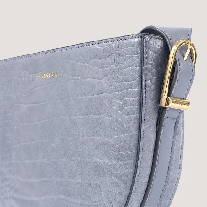 Women Etta Crossbody Bag Steel Blue Croc Fiorelli Crossbody Bags