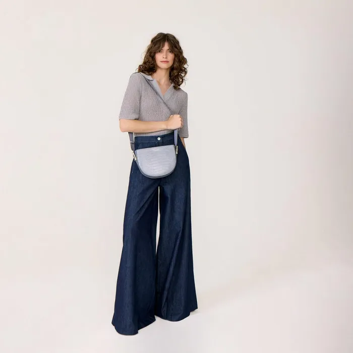 Women Etta Crossbody Bag Steel Blue Croc Fiorelli Crossbody Bags