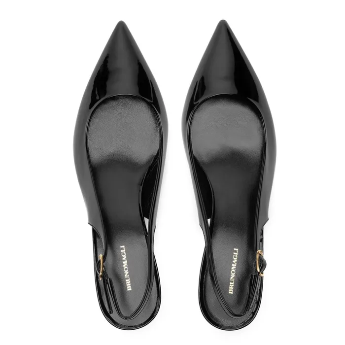 Women Evening Bruno Magli Palerma Slingback Pump Black Patent