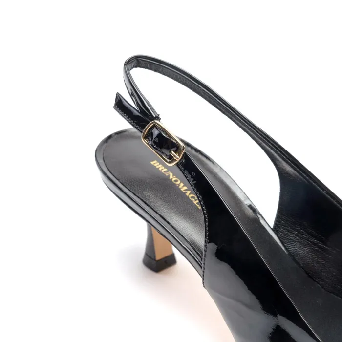 Women Evening Bruno Magli Palerma Slingback Pump Black Patent
