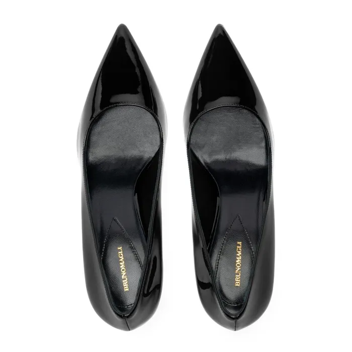 Women Evening Bruno Magli Tara Black Patent Pump