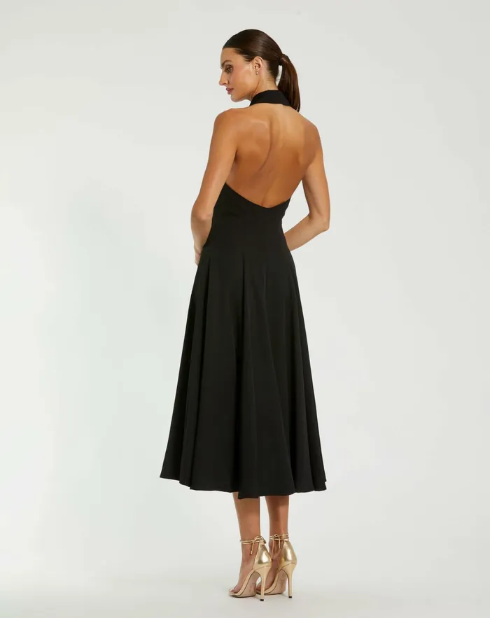 Women Every Day Dresses Mac Duggal Crepe Sleeveless Blazer Halter Midi Dress Black Women Every Day Dresses Mac Duggal Crepe Sleeveless Blazer Halter Midi Dress Black