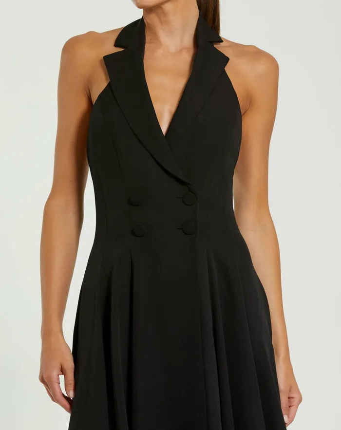 Women Every Day Dresses Mac Duggal Crepe Sleeveless Blazer Halter Midi Dress Black Women Every Day Dresses Mac Duggal Crepe Sleeveless Blazer Halter Midi Dress Black