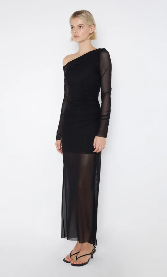 Women FAE ASYM LONG SLEEVE DRESS 8211 BLACK Bec Bridge Maxi Dresses